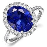 ININY Certified 4ct Lab Grown Royal Blue Sapphire Rings for Women, Princess Diana Inspired Engagement ring, Anniversary, September Birthstone Fine Jewelry Gifts, with Certification & Gift Box (8)