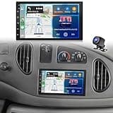 7" Car Stereo Upgrade for Ford E150 E250 E350 1998-2008 with Wireless CarPlay and Android Auto, Double Din Android 14 Touchscreen for E150lave Radio w/GPS Bluetooth WiFi FM RDS SWC Camera Mic, 2+32G
