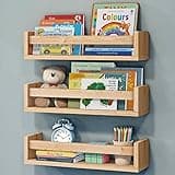 NATURE SUPPLIES Nursery Book Shelves, Set of 3 Floating Bookshelves for Wall for Nursery Decor & Playroom Decor, Bookshelf Kids, Baby Book Shelf Organizer (Natural Wood)