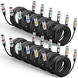 Relaxweex 12 Pcs 25 Feet XLR Cable, 3-Pin XLR Male to Female Premium Balanced Microphone Cable, Stage Grade All Copper Conductors for Studio DJ Podcast Mixers Mics PA System(Multicolor)