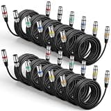 Relaxweex 12 Pcs 25 Feet XLR Cable, 3-Pin XLR Male to Female Premium Balanced Microphone Cable, Stage Grade All Copper Conductors for Studio DJ Podcast Mixers Mics PA System(Multicolor)