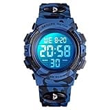 Dayllon Kids Digital Watch Boys Outdoor Sports 50M Waterproof Girls Watches Alarm Clock 12/24 H Stopwatch Calendar for Ages 3-15 Boy Girl Wristwatch Kids Gift,Camo Dark Blue 1266 XS