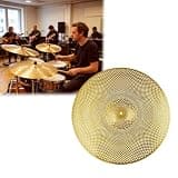 16 Inch Low Volume China Cymbal, Quiet Practice Alloy Mute Cymbal with Controlled Tone, Anti-Corrosion Replacement Percussion Part for Home Drum Kit (Golden)