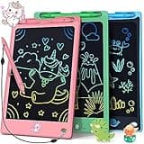 FLUESTON LCD Writing Tablet for Kids, 8.8 Inch Drawing Tablet for Boys Girls 3 4 5 6 7 8 Year, 3pcs in 1 Pack Drawing Pad Birthday Christmas Gift for Kid Educational Doodle Board Cute Unicorn Toy