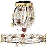 Elastic Beaded Bracelet Compatible with Apple Watch Band Women 38-49mm,Stretch Pearl Beads Band for iWatch Series 11-1,SE,Ultra (Big Pearl, 44mm S 5.2-5.7 inch)
