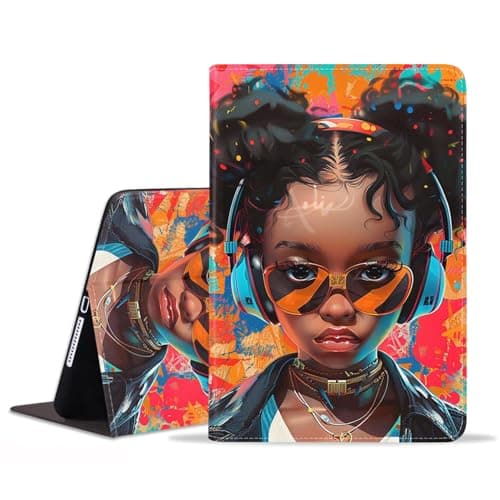 FVAENDHIO for iPad 9.7 2018/2017 Case, iPad Air 2/iPad Air Case, Pro 9.7 Case, Adjustable Stand Auto Wake/Sleep Smart Leather Cover for iPad 6th/5th Generation, Fashion Personality American Girl