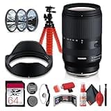 Tamron 18-300mm F3.5-6.3 Di III-A VC VXD All-in-One Zoom Lens for Fujifilm X-Mount APS-C Mirrorless Cameras, Image Stabilization + 64GB Memory Card + Flexible Tripod + Card Reader (8pc Bundle)
