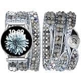 JR.DM Boho Beaded Handmade Braided Bracelet Band Women 20mm Compatible with Samsung Galaxy Watch 7/6/5/4/Active 2/4 Classic/6 Classic/5 Pro/FE 40mm 42mm 43mm 44mm 45mm 46mm 47mm