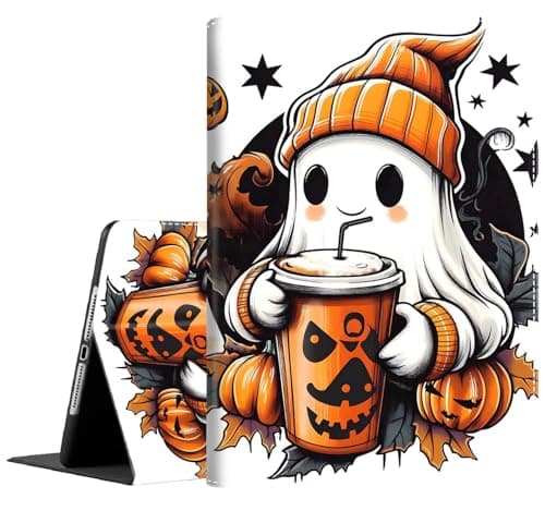 Case for Samsung Galaxy Tab S10 Plus 2024/ S9 Plus/ S9 FE Plus 5G 12.4 Inch 2023, Multi-Angle Smart Stand Cover Auto Sleep/Wake for Tablet S10+/S9+/S9 FE+, Ghosts and Pumpkins