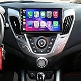 Car Stereo Radio Compatible for Hyundai Veloster 2011-2017 with Carplay Android Auto GPS Navigation 9in Touchscreen Car Radio Player with Bluetooth Wifi FM/RDS SWC Mirror Link + Backup Camera