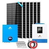 SUNGOLDPOWER Solar Kit 5000W Off-Grid Power System:5KW 48Vdc 120Vac Solar Inverter(UL1741 SPH5048P) 1*5.12KWH 48V PowerWall Battery(UL1973) 1200W Solar Panels for Home Backup Energy Storage (SGM-5K5E)