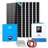 SUNGOLDPOWER Solar Kit 5000W Off-Grid Power System:5KW 48Vdc 120Vac Solar Inverter(UL1741 SPH5048P) 1*5.12KWH 48V PowerWall Battery(UL1973) 1200W Solar Panels for Home Backup Energy Storage (SGM-5K5E)