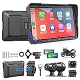 WonVon 7 Inch Motorcycle Carplay for BMW GPS Navigation System with Apple Carplay and Android Auto Portable Screen with Dual Bluetooth, Navigation, Siri, Google Assistant