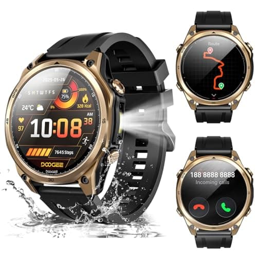 DOOGEEEco Anywise W1 GPS Smart Watches for Men, 6 Satellite Positioning, 50M Waterproof Fitness Tracker, 1.43'' Mens Smart Watch for Android Phone/iPhone Compatible, Answer/Make Call/12 Days Battery