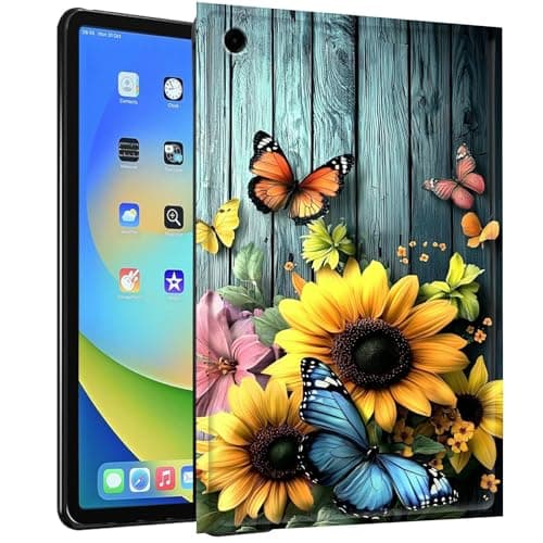 TPU Case for iPad mini 1st/2nd/3rd Generation 7.9 Inch - Slim Fit Shockproof Protective Cover with Beautiful Sunflowers Butterflies Design for iPad mini 1/2/3