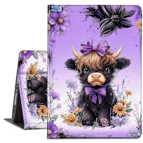NLZQTTBD Case for Samsung Galaxy Tab A9 Plus/A9+ 5G 11 Inch 2023 Model (SM-X210/X216/X218), Slim Fit PU Leather Shell Smart Cover Multi-Angle Stand with Auto Sleep/Wake - Baby Highland Cow