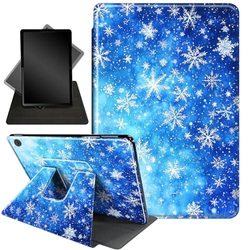 Case for Kindle Fire HD 8 & Fire HD 8 Plus Tablet (12th Generation 2024/2022 & 10th Generation 2020 Release),360 Degree Rotating Stand Smart Protective Cover Case,Blue Snow