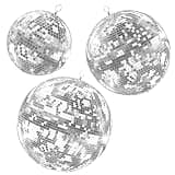 Masiunoz 12/16/20 inch Silver Disco Ball Hanging Mirror Ball Wedding Decoration Disco Light Balls Stage Lighting Effect Home Stage Bar Glittering Decoration (12+16+20 3pcs)