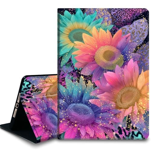 Bxgolkgd Tablet Case for Samsung Galaxy Tab S8/S7 11 Inch(2022/2020),Shockproof Stand Cover with Heat Dissipation,Auto Wake/Sleep Function,Colorful Sunflower Leopard Print