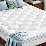 GHLPECYO 3 Inch Extra Thick Twin Size Mattress Topper, Cloud-Like Pillow Top Mattress Pad with Bamboo Rayon Cover & Memory Foam Filling, 18‘’ Deep Pocket Bed Topper, Breathable Air Mesh Sides, White