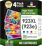 TOKYOINK 923 923e 923XL Ink Cartridges Combo Pack with Chip Replacement for HP 923 923e Ink Cartridges for HP Printer OfficeJet Pro 8130e 8135e 8139e 8125e 8138e 8122e 8120 8124e 8130(4 Pack B/C/M/Y)
