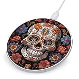 Sugar Skulls Wireless Charger Magnetic Phone Induction Charger 10w Fast Wireless Charging Station Compatible with iPhone 17 16 15 14 13 12 Pro Max Samsung Galaxy S25 S24 S23