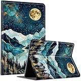 AIRWEE Slim Case for Samsung Galaxy Tab S10 Lite / S10 FE / S9 FE 10.9" & Galaxy Tab S9 11", Multi-Angle Stand PU Leather Smart Folio Cover with Soft TPU Back & Auto Wake/Sleep, Moonlight Pine Forest