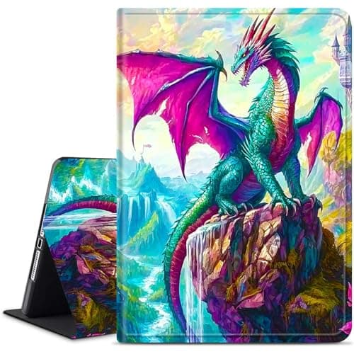 Dikoer for Samsung Galaxy Tab S10 Plus 2024/Galaxy Tab S9 FE Plus/Tab S9 Plus 12.4 Inch 2023 Tablet Case, Slim KickstandStand Leather Smart Cover with Auto Wake/Sleep, Purple Feather Dragon