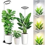 LBW Grow Lights for Indoor Plants, 6.3" Full Spectrum Plant Light with Base, 59" Height Adjustable Grow Lamp, 6/8/12/16H Auto Timer, 3 Colors, 5 Dimmable Levels, for Tall Large Plants, Black, 2 Pack