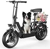 GWEIT Electric Scooter for Adults, Electric Scooter with Seat with 1000/1400W Peak Motor, 25Mph, 30/45 Miles Range, 14" Foldable Escooter with Multiple Suspension for Commuter, Travel, Shopping