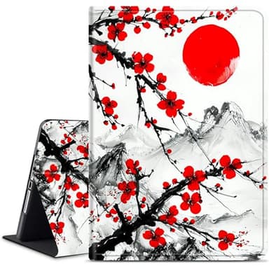 Dikoer for Samsung Galaxy Tab S9 FE 10.9 Inch/S9 11 Inch 2023 (SM-X510/X516B/X710/X716B) Tablet Case, Slim KickstandStand Leather Smart Cover with Auto Wake/Sleep, Red Sunset Plum