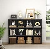 VDNEND 12 Wooden Cube Storage Organizer with Closed Back Panel,