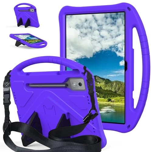 ZAGLDD for Lenovo Yoga Tab Plus/Yoga Pad Pro 12.7'' 2025/2024 Case Lightweight EVA Tablet Cover with Adjustable Strap, Shockproof Handle & Kickstand Portable Protective Shell(Purper)