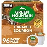 Green Mountain Coffee Roasters Caramel Bourbon Single-Serve Keurig K-Cup Pods, Flavored Coffee, 96 Count (4 Packs of 24)