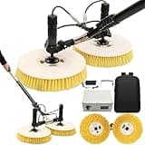 3.5M-7.5M Telescopic Rod Rotary Cleaning Brush, Solar Panel Cleaning Kit, Dry and Water Cleaning Equipment, for Solar Panels, Pv Module On Grid, Cleaning Solar Robots(Mains Electricity 5.5M)