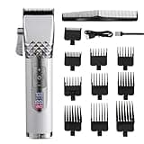 DAXXIN Hair Clippers, Professional Hair Clipper Titanium Ceramic Blade Cordless Rechargeable Hair Trimmer Barber Haircut Grooming Kit(Silver)