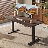 FLEXISPOT E6 MAX Bamboo 72x30 Inch Dual Motor 3-Stage Heavy Duty Standing Desk, 330lbs Weight Capacity, Height Adjustable Desk w/Cable Management & Wheels (Solid Walnut Bamboo Desktop + Black Frame)