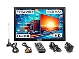 DenyDan 16-Inch Travel TV – Your Ultimate Portable Entertainment Hub for Car, RV, Truck, and Kitchen, Full HD Display, HDMI/USB/AV Inputs, 12V/24V/110V Power Options, Perfect for On-the-Go Viewing