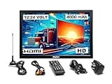 DenyDan 16-Inch Travel TV – Your Ultimate Portable Entertainment Hub for Car, RV, Truck, and Kitchen, Full HD Display, HDMI/USB/AV Inputs, 12V/24V/110V Power Options, Perfect for On-the-Go Viewing