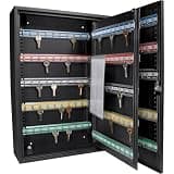 Key Box with Adjustable Racks, Wall Mount Key Storage Cabinet with Key Lock, Key Organizer Box for Home Office, Key Lock Box with Colorful Tags,A-1