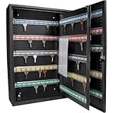 Key Box with Adjustable Racks, Wall Mount Key Storage Cabinet with Key Lock, Key Organizer Box for Home Office, Key Lock Box with Colorful Tags,A-1