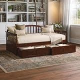 AFI, Mission Twin Wood Daybed with Storage Drawers, Walnut