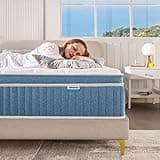 2 Full Mattress, 12 Inch Hybrid, Gel Memory Foam & Pocket Coil Innerspring, Medium Firm, Blue, 54" W x 75" D x 12" H