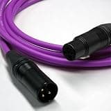 Canare L-4E6S Star Quad XLR Microphone Cable | Neutrik XLR Male to Female 3 Pin, Black/Gold 2 FT, Purple Cable
