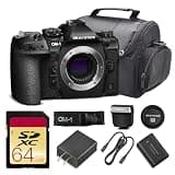 OM SYSTEM OM-1 Mark II Mirrorless Camera Bundle (Body Only) | 20MP Stacked BSI Sensor, 5-Axis IBIS, 120fps Burst & 4K Video | Great for Wildlife & Sports (V210040BU000) + 64GB Card + Camera Bag