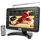 Tyler 9" Portable TV LCD Monitor Rechargeable Battery Powered Wireless Capability HD-TV, USB, SD Card, AC/DC, Remote Control Built In Stand Small For Car Kids Travel