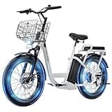 Caroma Peak 500W Electric Scooter with Seat, 20" Fat Tire Electric Bike with 36V Removable Battery, Up to 15Miles & 20MPH, Adult Electric Bicycles for Commuting with Basket
