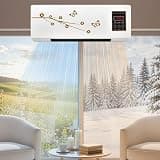 1800w 2-in-1 Wall Mounted Air Conditioner & Heater, Portable Mini Ac Unit With Remote Control & Timer, Quiet Cooling & Heating Combo For Bedroom Living Room Office Brown
