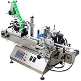 LGXEnzhuo Desktop Automatic Top and Side Labelling Machine Plane and Fixed-Point Labelling Machine 110V 20-200 PCS/min Stainless Steel Touch Screen Conveyor 70.9" Long