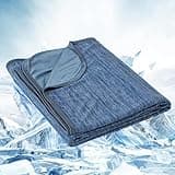 OIGAE Cooling Blanket for Hot Sleepers - Soft & Lightweight Summer Cold Blanket for Night Sweats | Perfect for Bed, Couch, Sofa (Dark Blue, Twin 60" x 80")